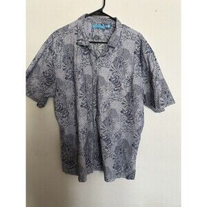 Tori Richard Shirt Mens 2XL Blue Hawaiian Button Up View Point Relaxed Fit